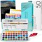 CHROMATEK Watercolor Paint Set, 50 Vivid Colors, Water Color Paper Pad, Brush, Aqua Pen, Palette, Color Chart, Swatch Sheets & Metal Travel Case, Premium All-In-One Art Travel Kit Art Supplies